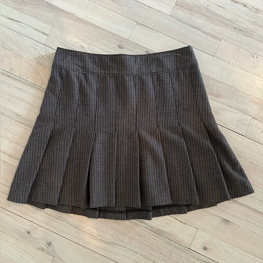 Abercrombie & Fitch Tweed Brown A-Line Mini Skirt - M - Picture 6 of 14
